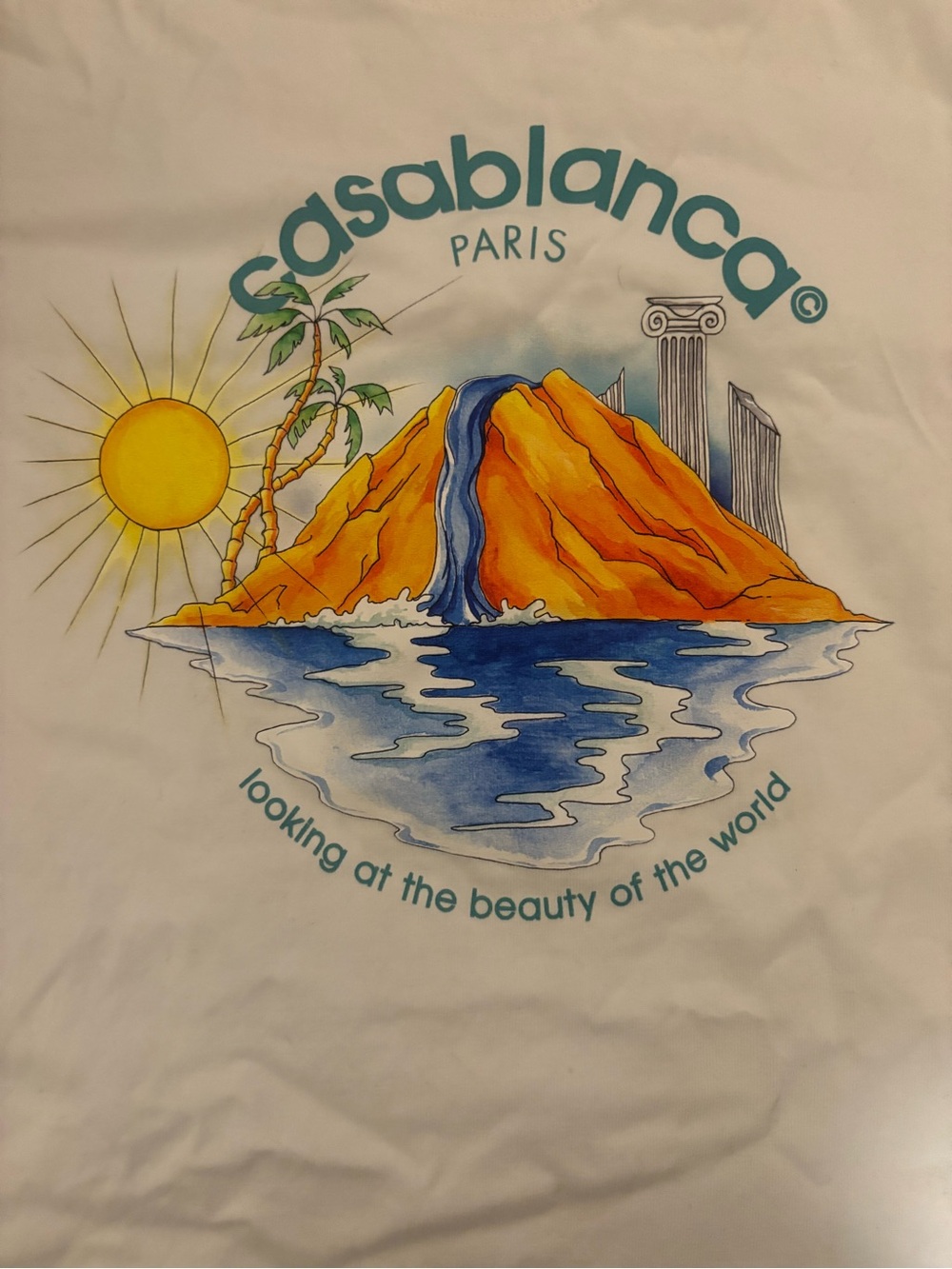 Casablanca Paris Kids Graphic Tee - White with Sunset Print
